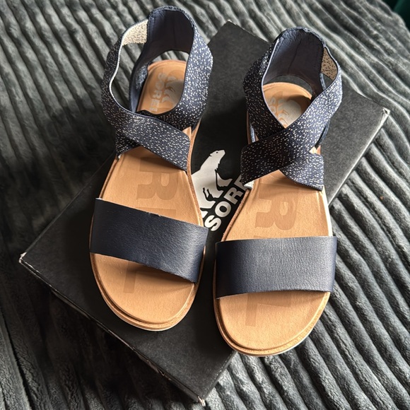 Sorel Ella II Sandal Slip on. Women’s Size 7.5 in Nocturnal & Sea Salt. - Picture 7 of 9